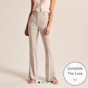 Abercrombie Tailored Flare Work Pants- Beige